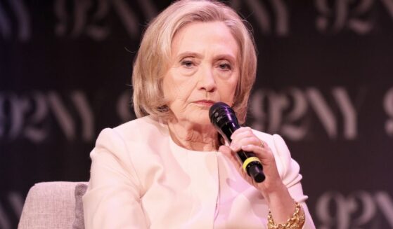 Hillary Clinton speaks onstage during a conversation with Margaret Hoover for "Something Lost, Something Gained" in New York City on May 1.