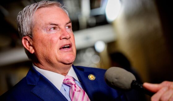 Rep. James Comer speaks to a reporter as he arrives for a House Republican conference meeting at the U.S. Capitol in Washington, D.C., on May 6.