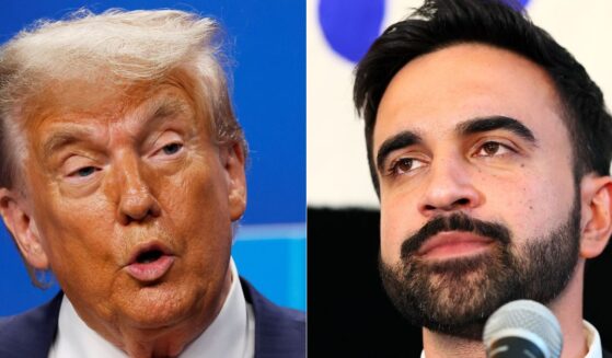 President Donald Trump, left, is being urged by the New York Young Republican Club to deport New York City Democratic mayoral nominee Zohran Mamdani, right, under the Communist Control Act.